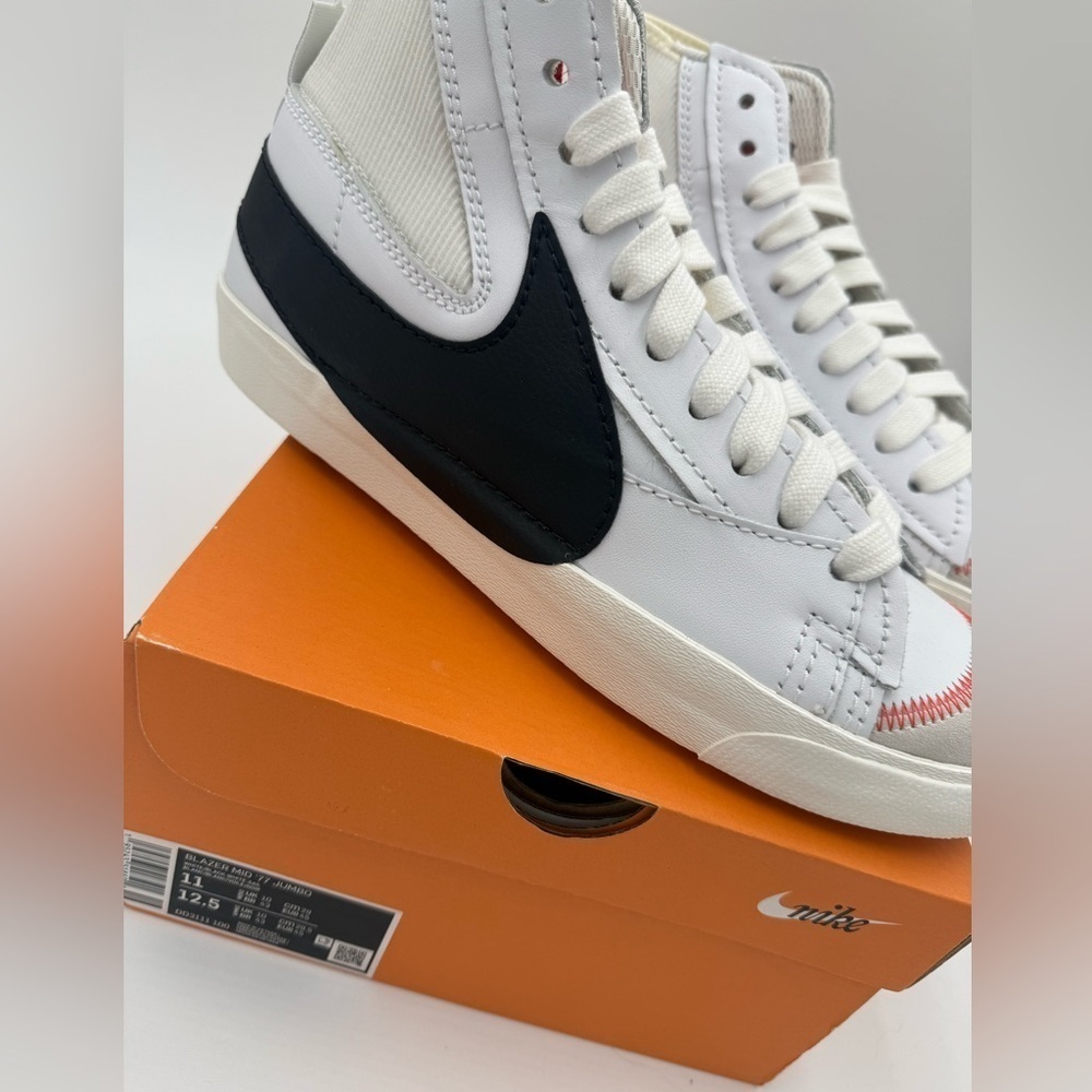 Men’s Nike Blazer Mid 77 Jumbo White Black Size 11 DD3111-100. Unworn With Box. - Picture 2 of 8